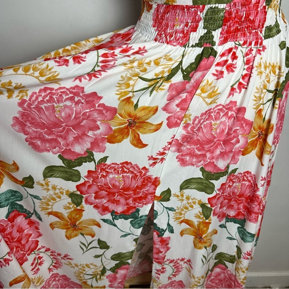 Abel The Label Floral Maxi Dress Women's Size Small Halter Pink Anthropologie - Picture 2 of 11